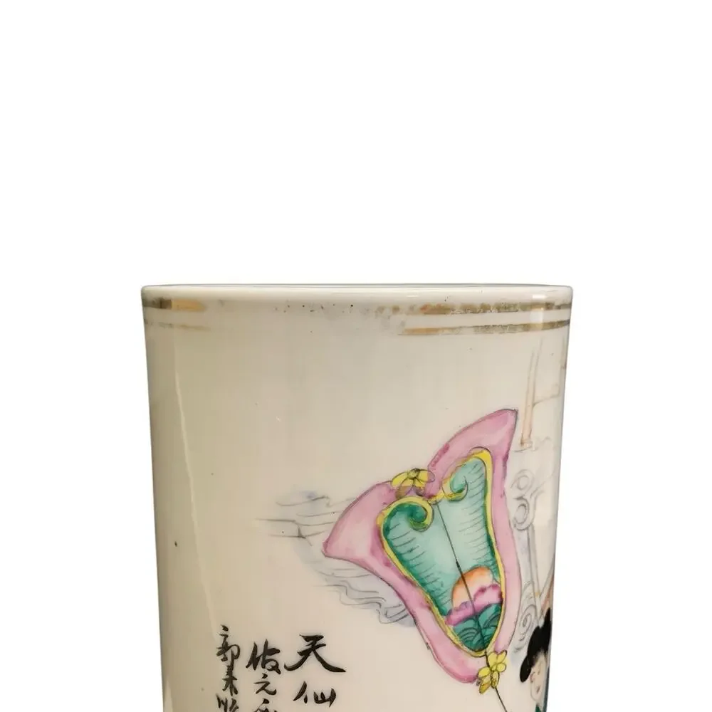 Antique Chinese Famille‎ Rose Porcelain Brush Pot Vase 11” – Republic Period